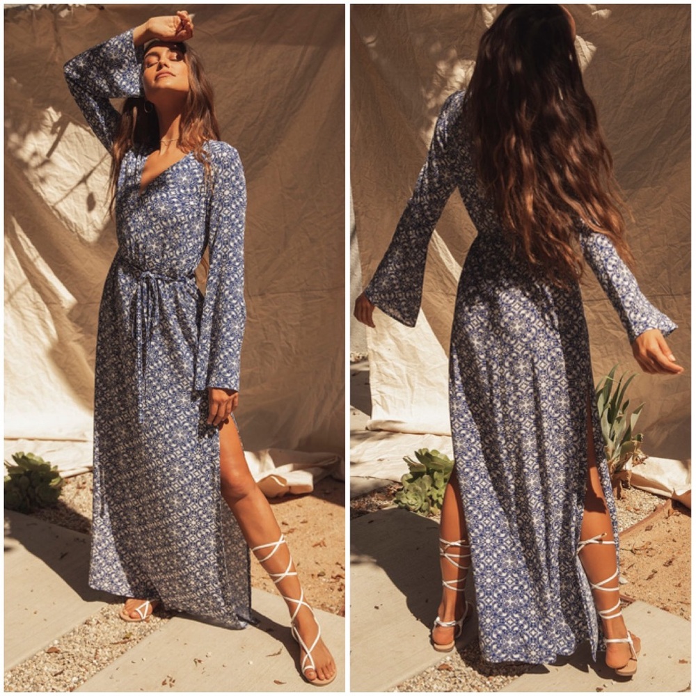 Lulus Mandala Daydream Maxi Dress Womens XL Boho Cottagecore Modern Hippie Beach